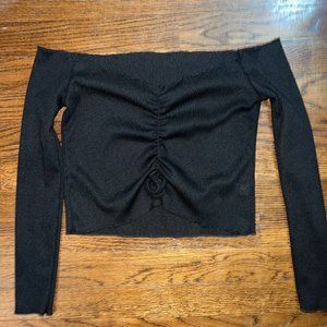 SHEIN black off-the-shoulder crop top